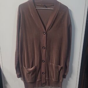 Brown Button-Up Cardigan